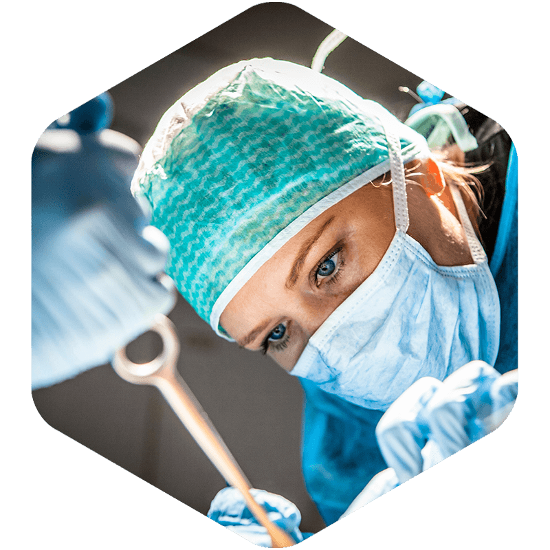 A dentist working.
